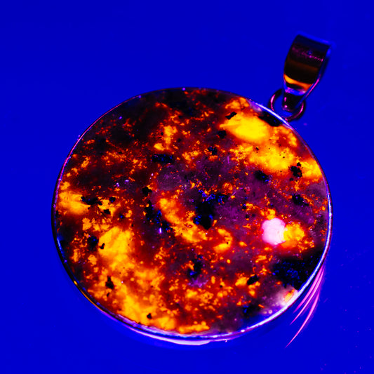 Premium Yooperlite Pendant 1 3/4" (.925 Sterling Silver)