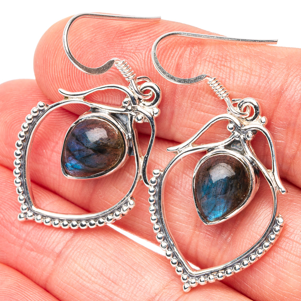Premium Labradorite Earrings 1 5/8" (925 Sterling Silver) E2709