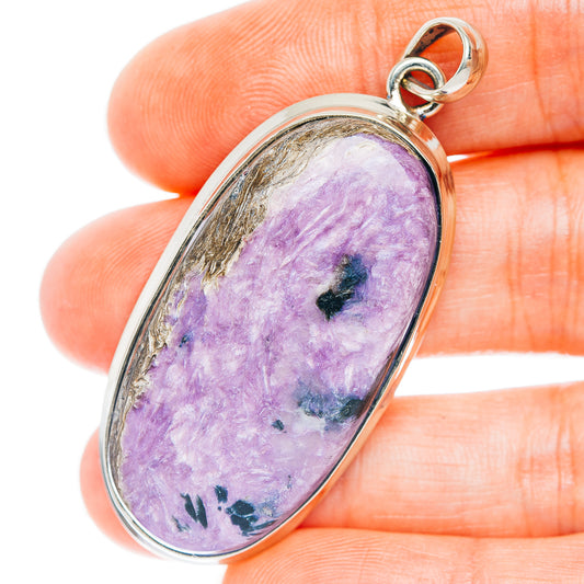 Charoite Pendant 2 1/8" (German Silver)