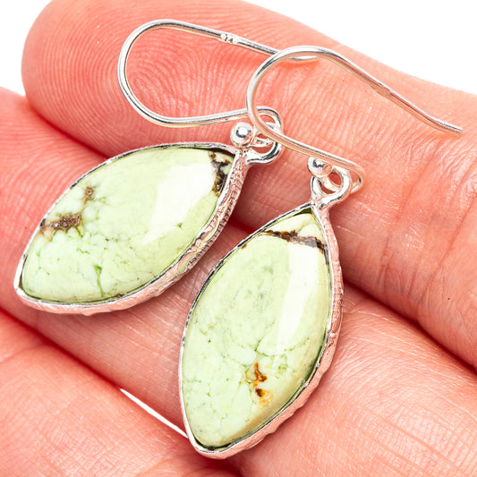 Lemon Chrysoprase 925 Sterling Silver Earrings 1 3/8" (925 Sterling Silver) E1944