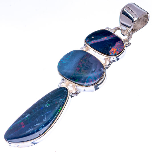 Rare Doublet Opal 925 Sterling Silver Pendant 2 1/8" (925 Sterling Silver) P42640