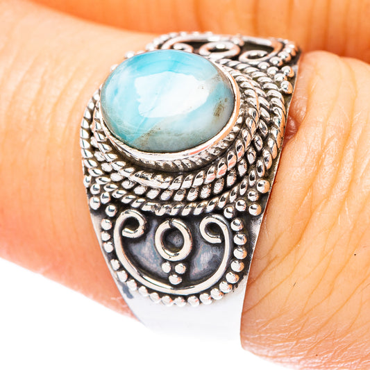 Larimar 925 Sterling Silver Ring Size 7.25 (925 Sterling Silver) R3899