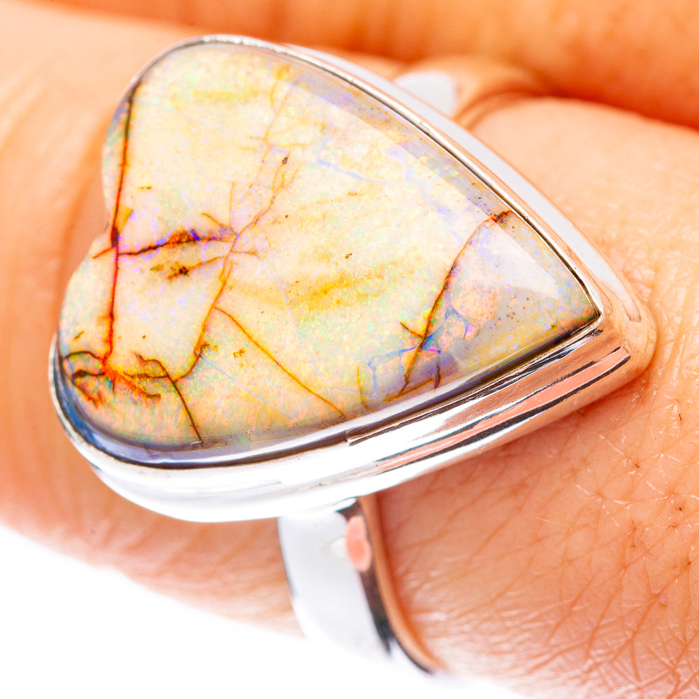 Rare Sterling Opal Heart Ring Size 8.25 (925 Sterling Silver) R2225