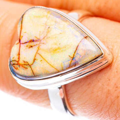 Rare Sterling Opal Heart Ring Size 8.25 (925 Sterling Silver) R2225