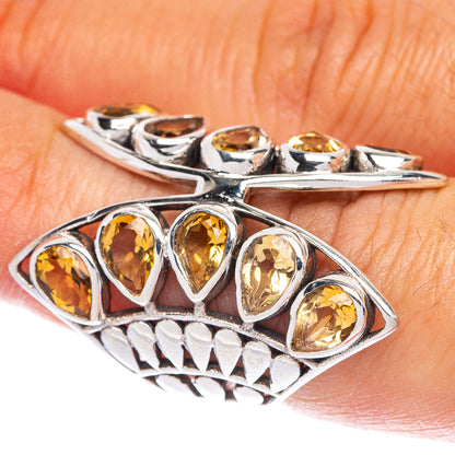 Large Faceted Citrine Ring Size 6 (925 Sterling Silver) R144670