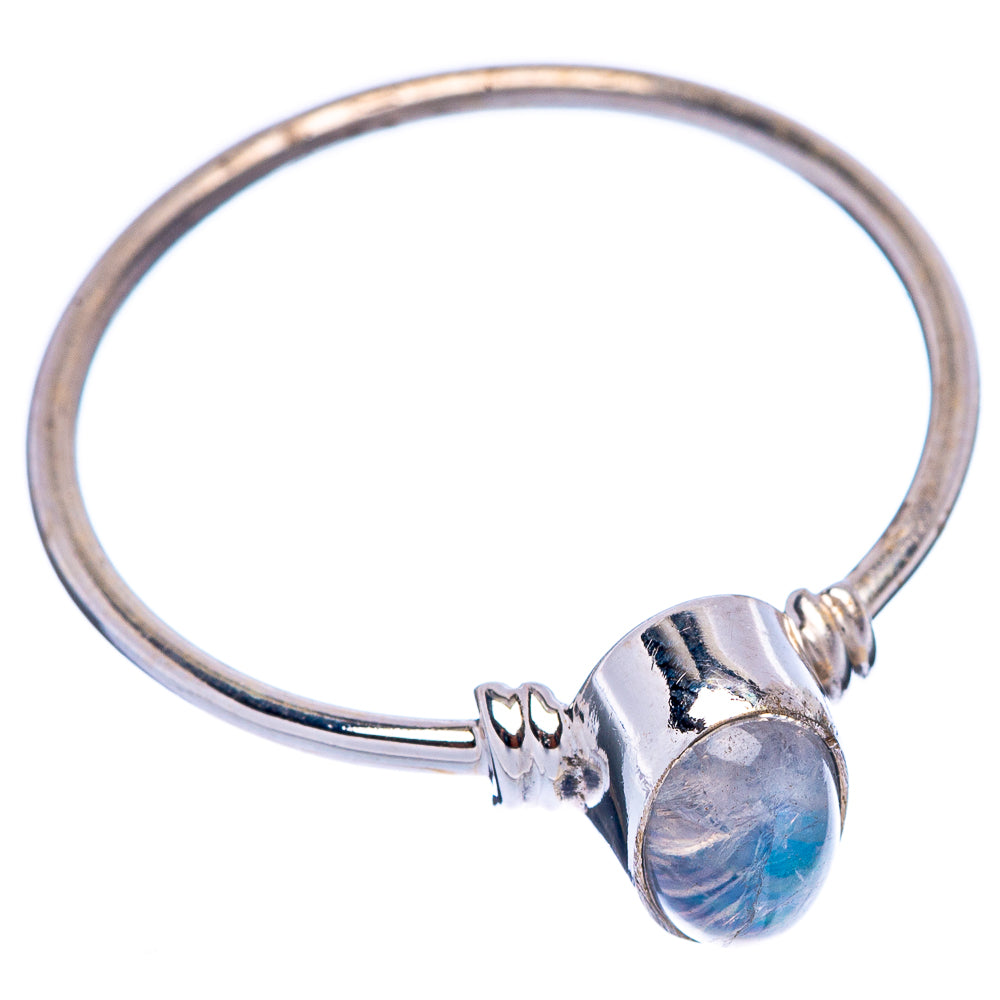 925 sterling silver dainty ring with oval rainbow moonstone and heart detail, size 9.25