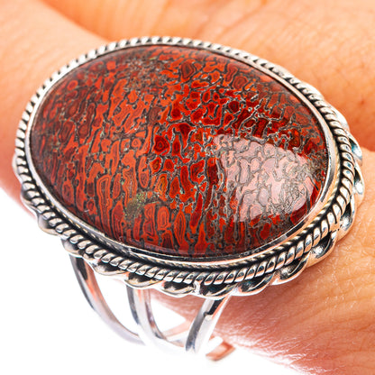 Huge Dinosaur Bone Ring Size 11.25 (925 Sterling Silver) R143211