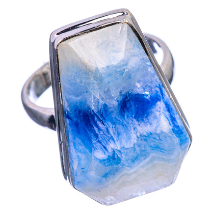 Blue Scheelite Ring Size 8.5 (925 Sterling Silver) R142371