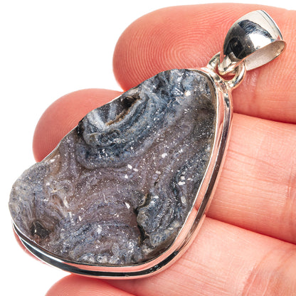 Desert Druzy 925 Sterling Silver Pendant 1 3/4"