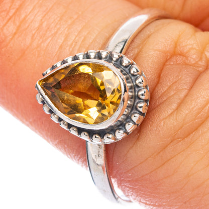 Faceted Citrine Dainty Ring Size 8 (925 Sterling Silver) R145723