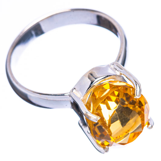 Faceted Citrine Ring Size 7.75 (925 Sterling Silver) R4481
