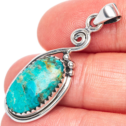 Rare Arizona Turquoise Pendant 1 5/8" (925 Sterling Silver) P42006