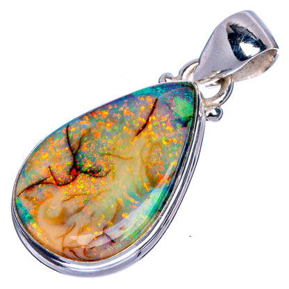 Rare Sterling Opal Pendant 1 1/4" (925 Sterling Silver) P40691