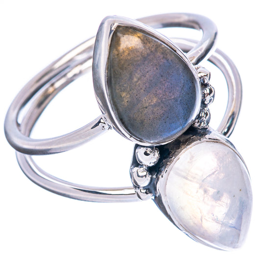 Premium Labradorite, Rainbow Moonstone 925 Sterling Silver Ring Size 8.75 Ana Co R3617