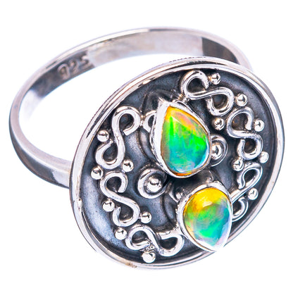 Rare  Ethiopian Opal Ring Size 7.25 (925 Sterling Silver) R3702
