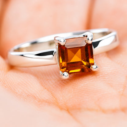 Spessartite Garnet Ring Size 7 (.925 Sterling Silver)