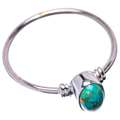 Blue Copper Composite Turquoise Dainty Ring Size 9.5 (925 Sterling Silver) R145202