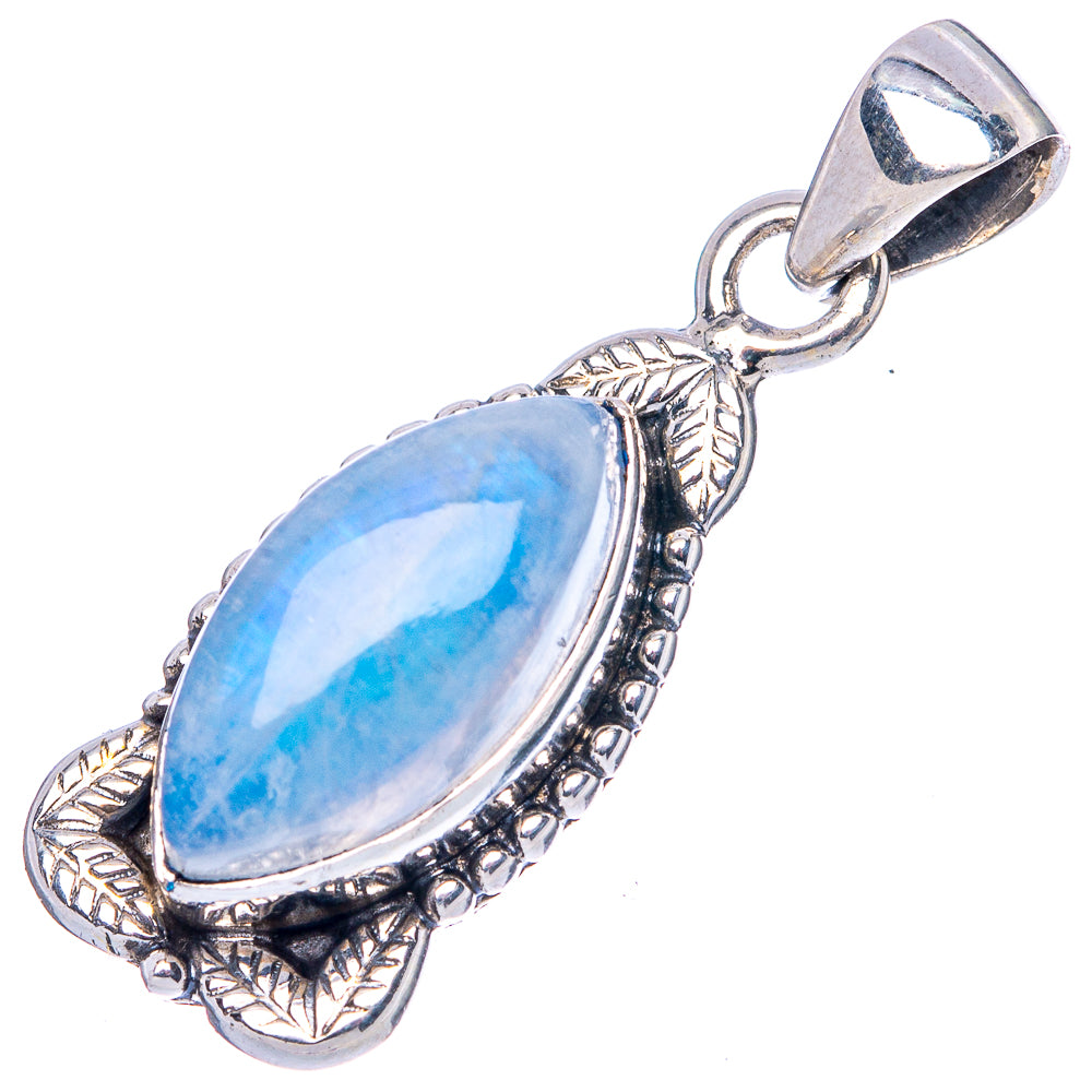 Rainbow Moonstone Pendant 1 1/4" (925 Sterling Silver) P42478