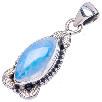 Rainbow Moonstone Pendant 1 1/4" (925 Sterling Silver) P42478
