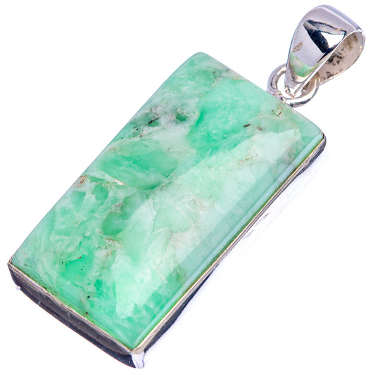 Mint green variscite pendant with .925 sterling silver bezel and round bail