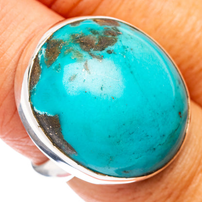 Premium Persian Turquoise Ring Size 7 Adjustable (.925 Sterling Silver)