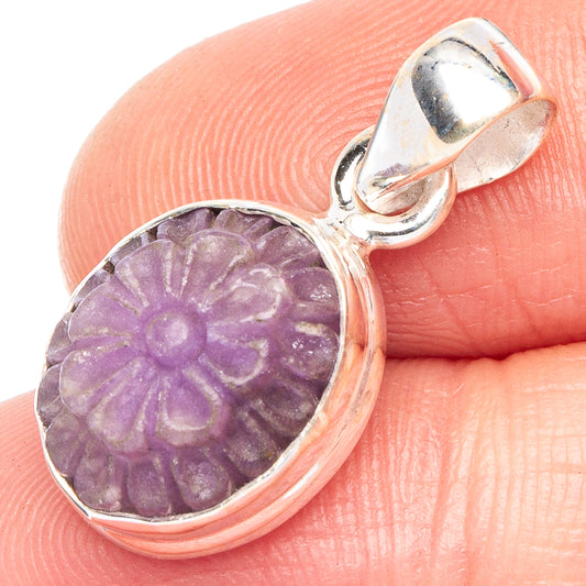 Amethyst Flower Pendant 1" (925 Sterling Silver) P44004