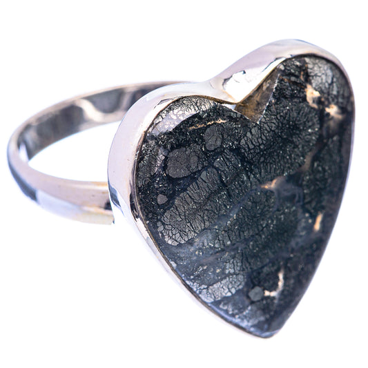 Large Pyrite In Black Onyx Ring Size 8.75 (925 Sterling Silver) R141009