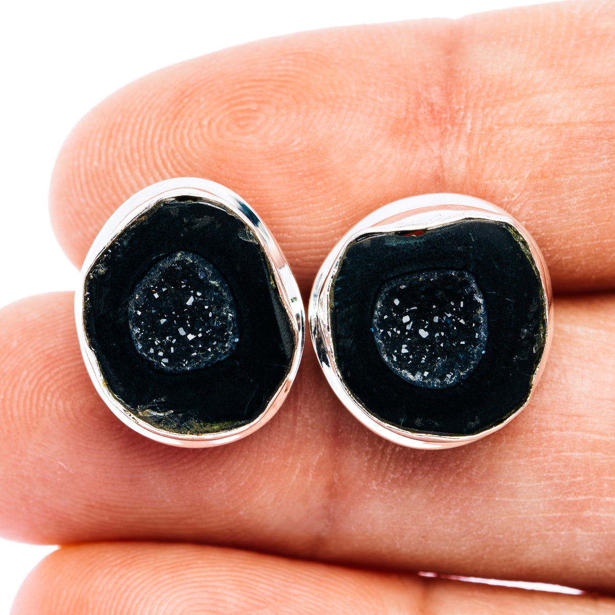 Tabasco Geode Earrings 7/8" (.925 Sterling Silver)