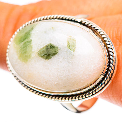 Large Green Tourmaline In Quartz Ring Size 13 (925 Sterling Silver) RING138604