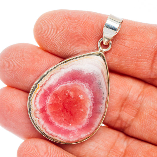 Premium Rhodochrosite Pendant 1 3/4" (.925 Sterling Silver)