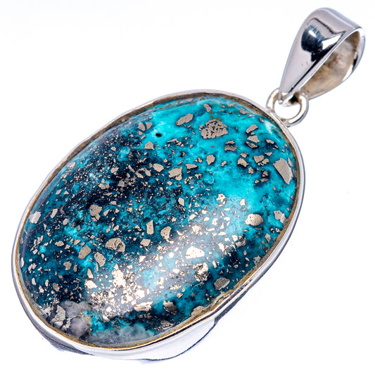 Premium Persian Turquoise Pendant 1 5/8" (.925 Sterling Silver)