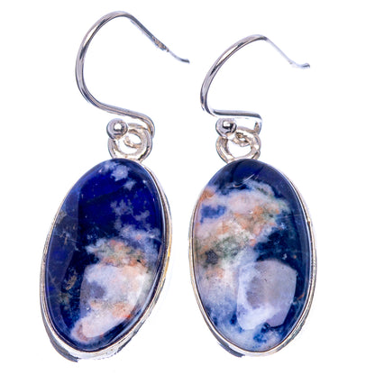 Sodalite Earrings 1 3/8" (925 Sterling Silver) E1865