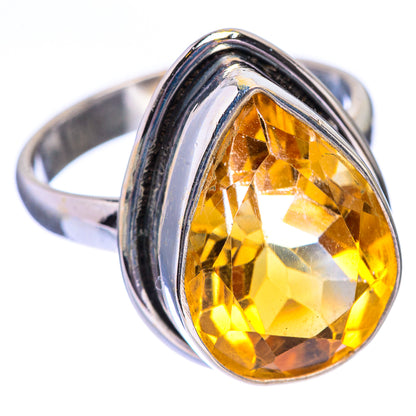 Faceted Citrine Ring Size 7 (925 Sterling Silver) R140518