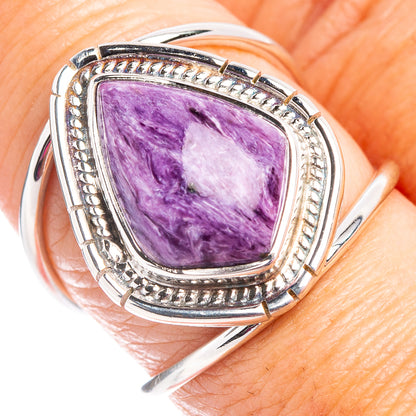 Premium Charoite Ring Size 7.75 (.925 Sterling Silver)