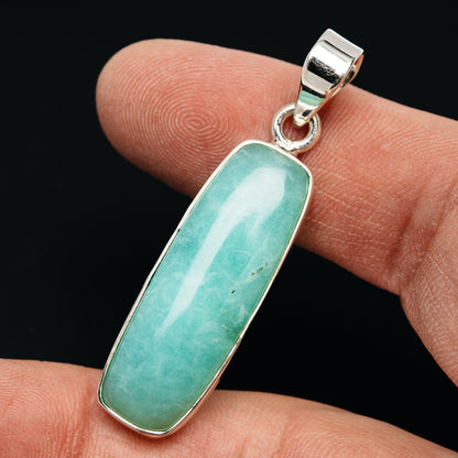 Gemmy Chrysoprase Pendant 1 7/8" (.925 Sterling Silver)