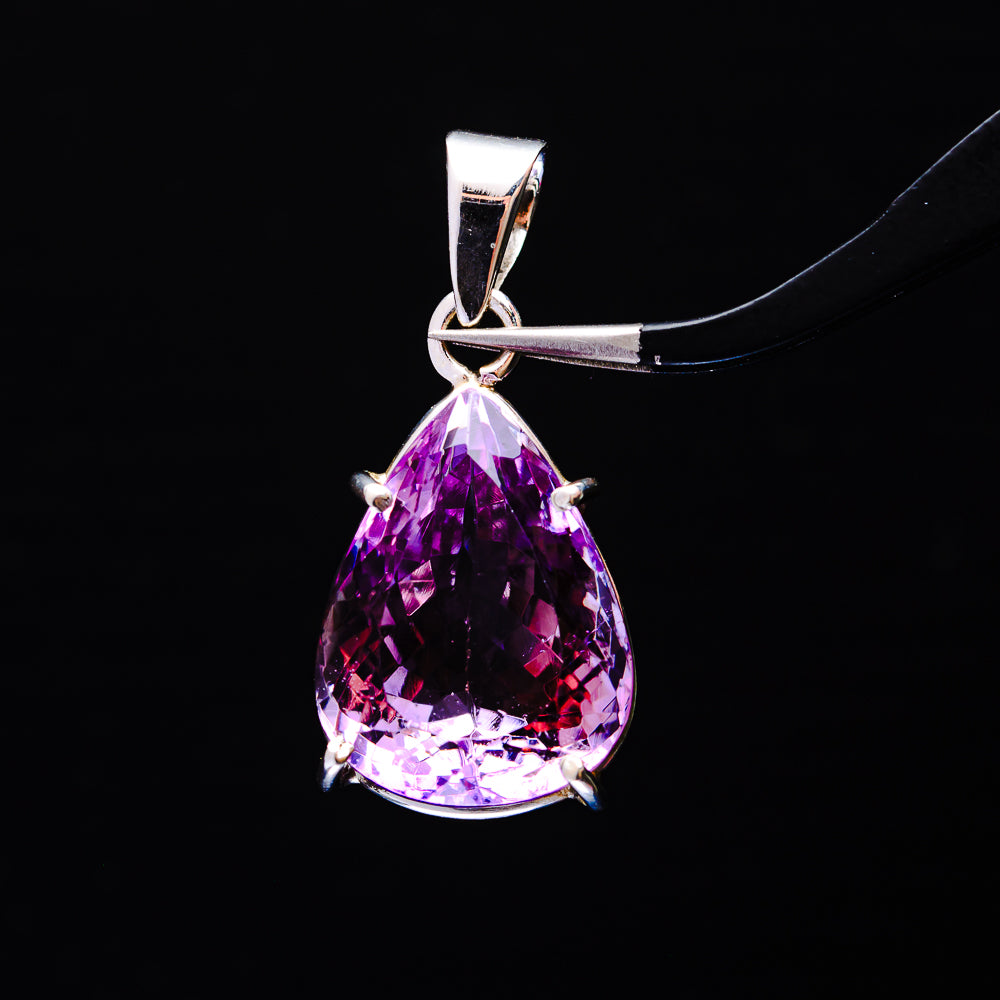 16.49ct Faceted Brazilian Amethyst Pendant 1 3/8" (.925 Sterling Silver)