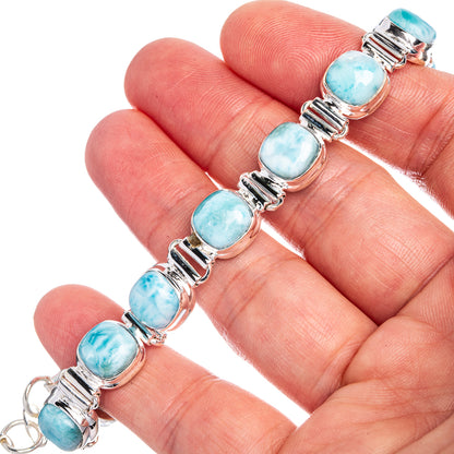 Larimar Bracelets 6 1/2 To 8 1/8" (925 Sterling Silver) B90329