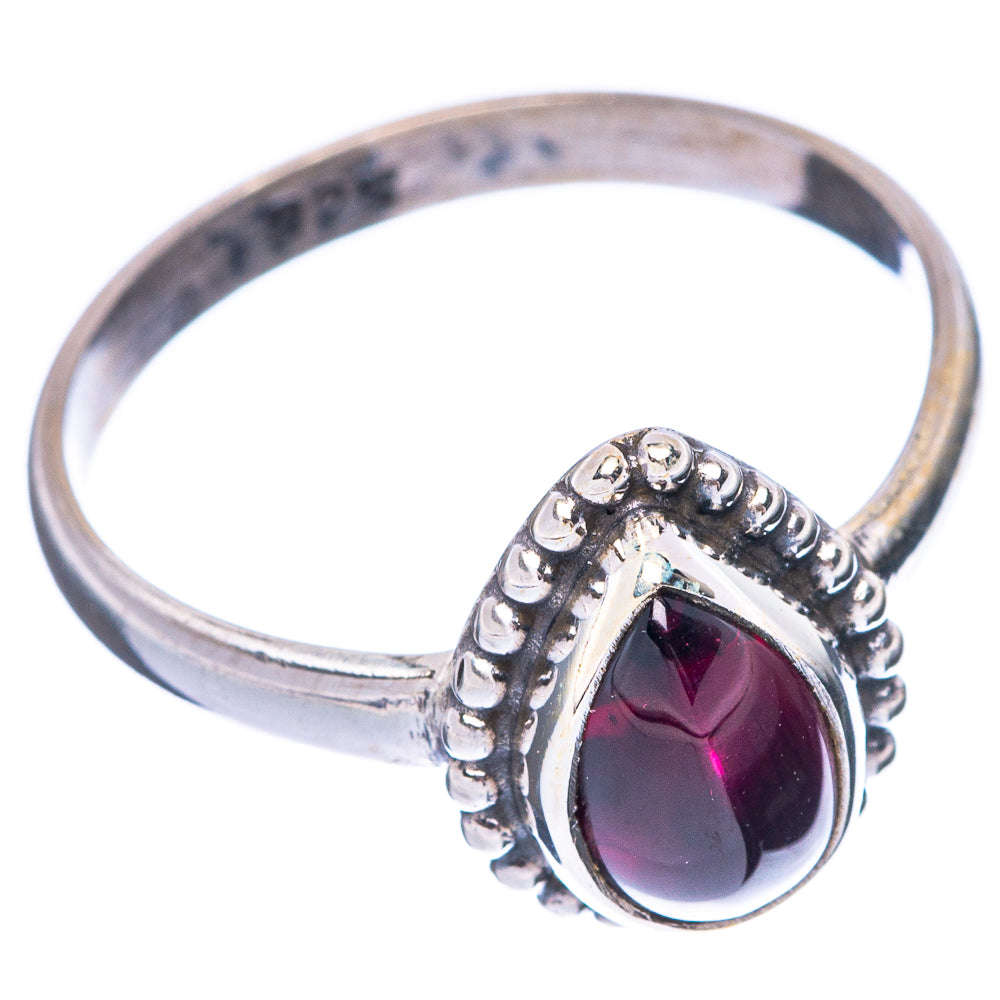 Garnet Dainty Ring Size 8 (925 Sterling Silver) R5796