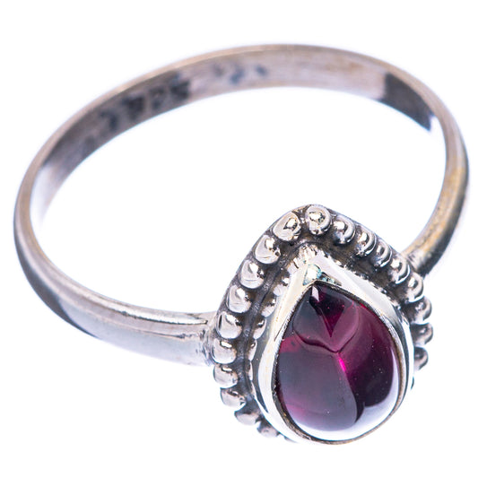 Garnet Dainty Ring Size 8 (925 Sterling Silver) R5796