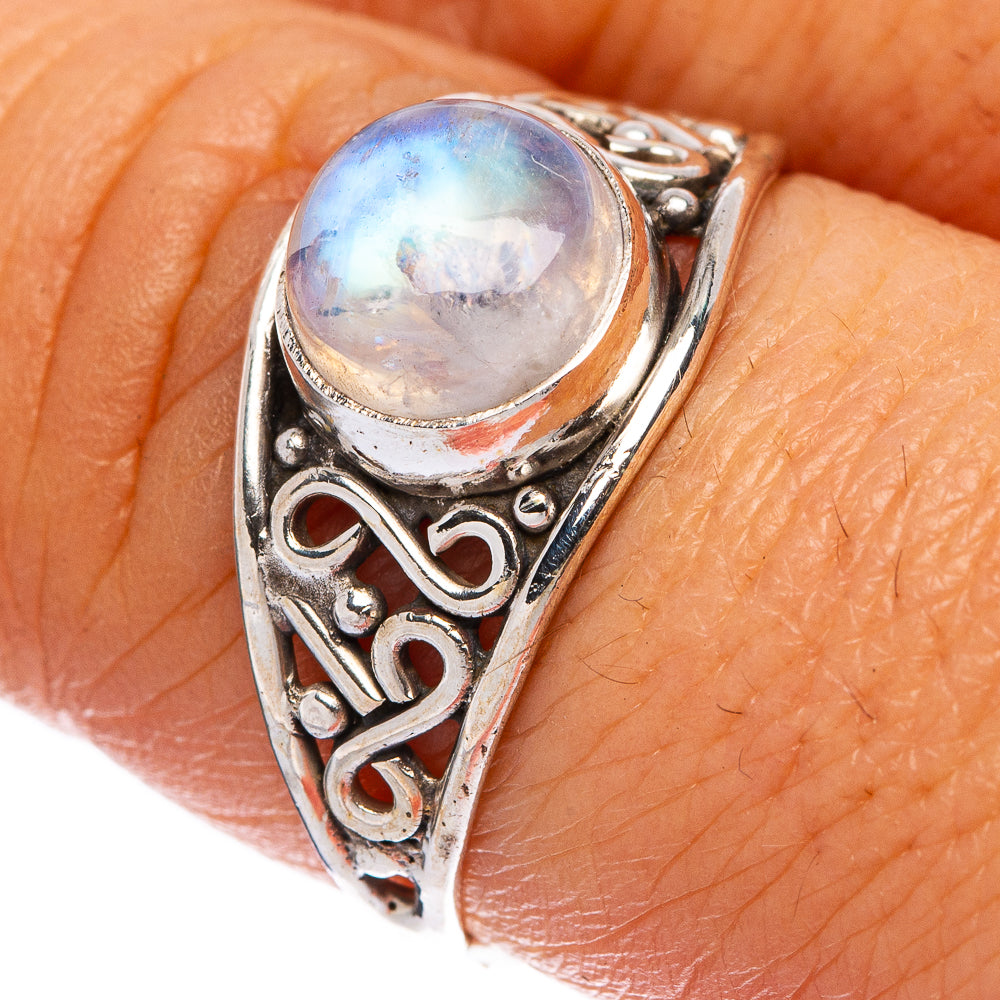 Rainbow Moonstone Ring Size 8.25 (925 Sterling Silver) R146227