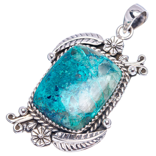 925 sterling silver apatite pendant featuring turquoise-blue oval cabochon in decorative frame