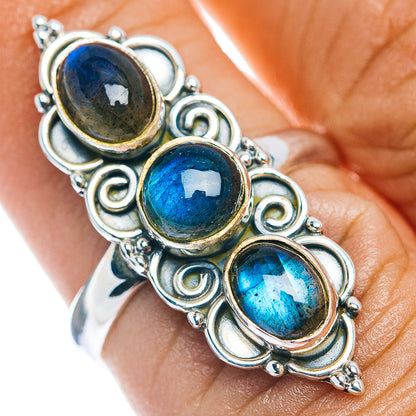 Labradorite Boho Ring Size 7.25 (.925 Sterling Silver)