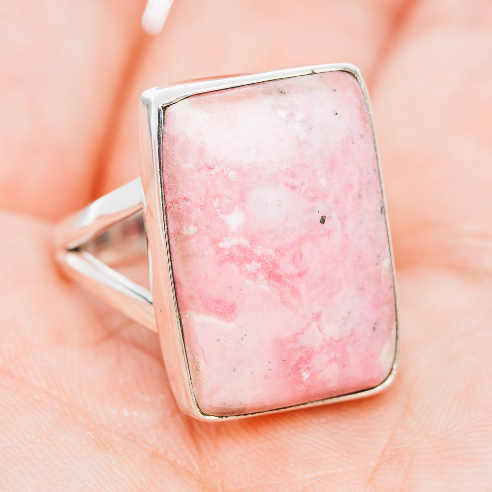Premium Rhodonite Ring Size 9.25 (.925 Sterling Silver)
