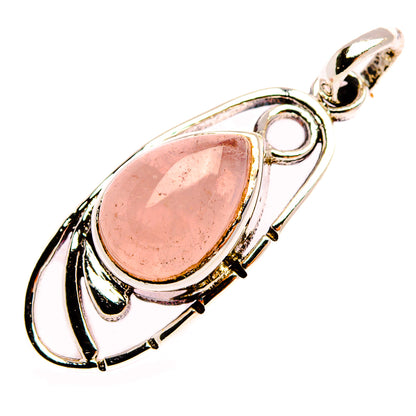 Rose Quartz Dainty Pendant 1 1/8" (925 Sterling Silver) PD37820