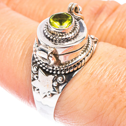Peridot Poison Ring Size 8 (.925 Sterling Silver)