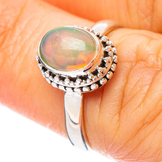 Rare Ethiopian Opal Ring Size 5.75 (925 Sterling Silver) R4439