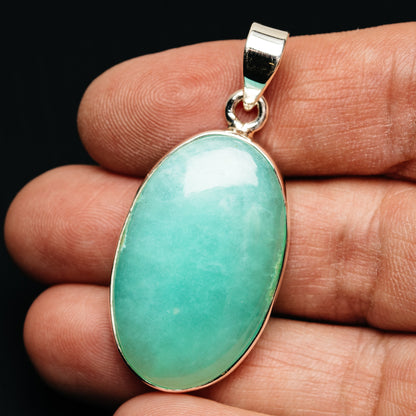 Premium Gemmy Chrysoprase Pendant 1 3/4" (.925 Sterling Silver)