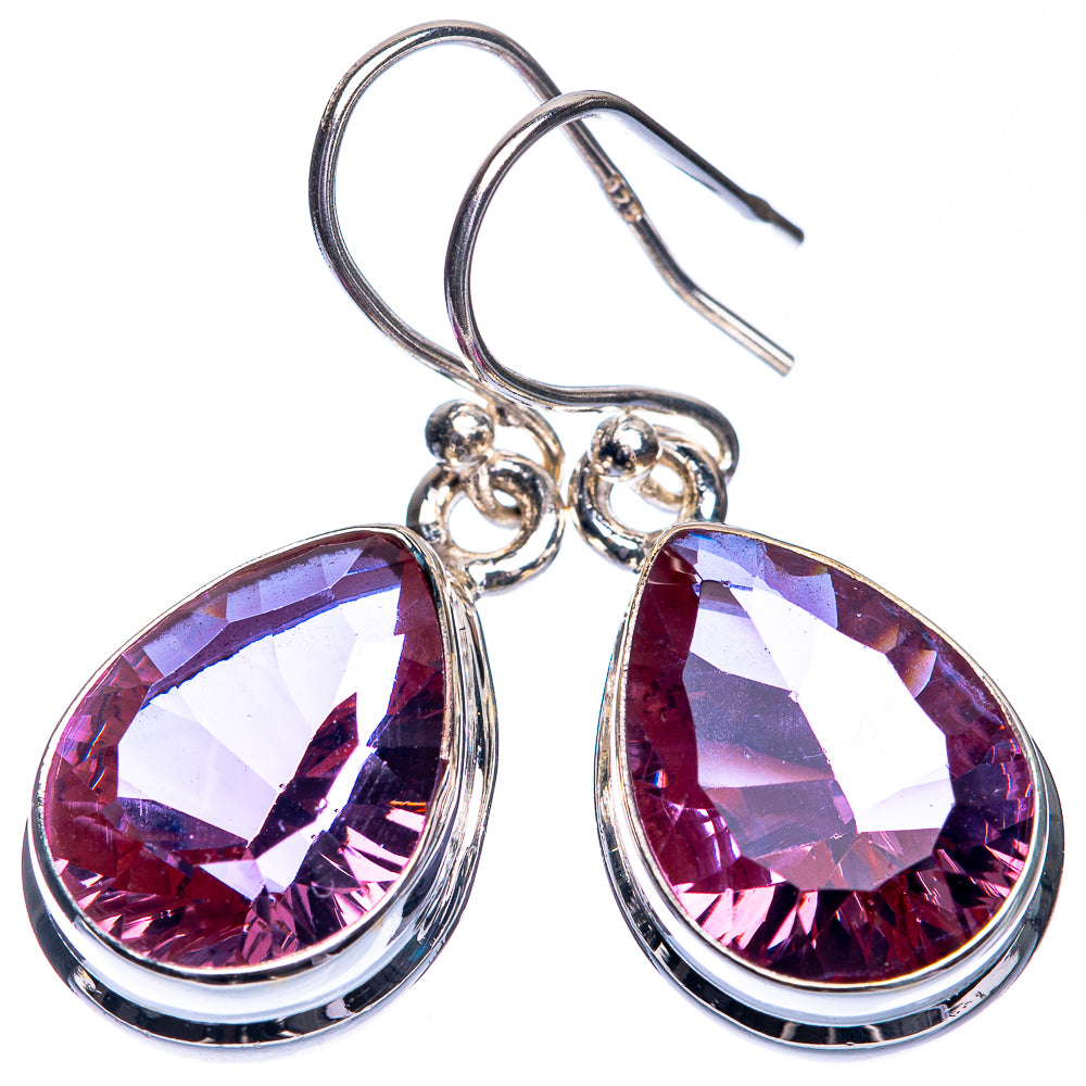 Color Change Alexandrite (Lab.) Earrings 1 1/4" (925 Sterling Silver) E432731