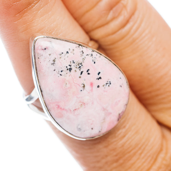 Premium Rhodonite Ring Size 8.25 (.925 Sterling Silver)