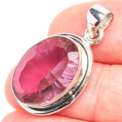 Faceted Color Change Alexandrite (Lab.) Pendant 1 1/4" (925 Sterling Silver) P39267